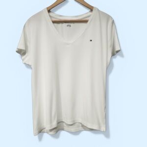 Tommy Hilfiger White V- Neck Short Sleeve Tee